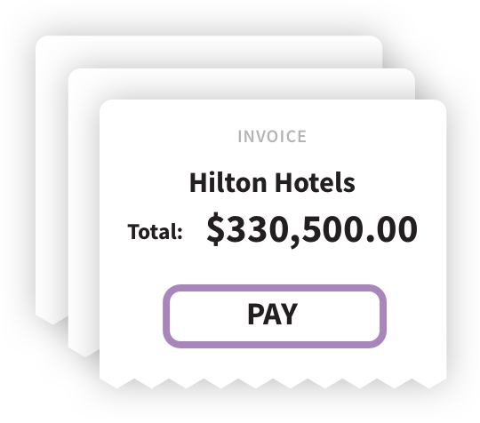 Hilton Hotels invoice - $330,500.00