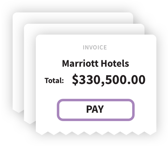 Marriott Hotels invoice - $330,500.00